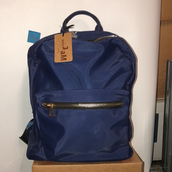 #1795. CA20 Hello 3am NWT Blue Backpack 3 inside pockets - Picture 2 of 9